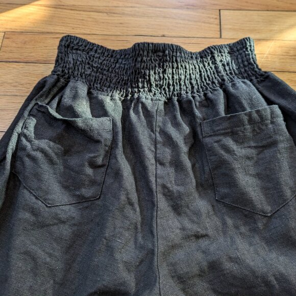 Emme Everyday Transitional Maternity/Postpartum Smocked Linen Pants - Picture 8 of 8